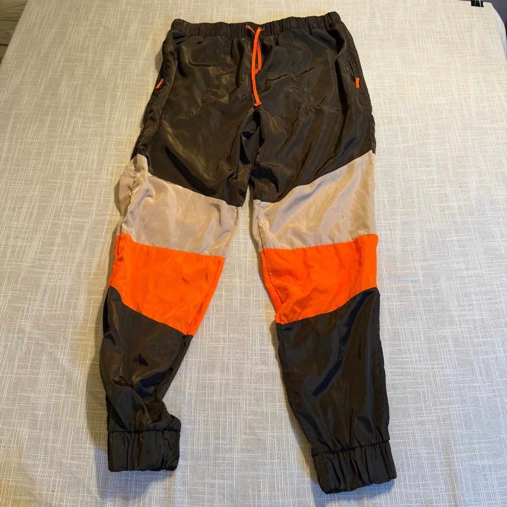 New Look Supreme Women XL Colorblock Windbreaker Joggers Olive Orange Track Pant